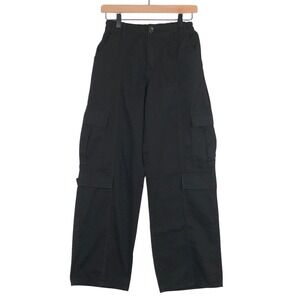 DISCLOSURE Wide Leg Cargo Pants Sz 29 9‎ Black Relaxed Pockets Utility Hip Hop